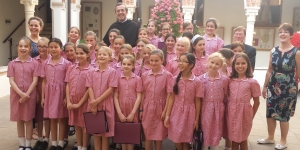 Vicenza-Pembridge school choir with the Pastor, Basilica of Monte Berico