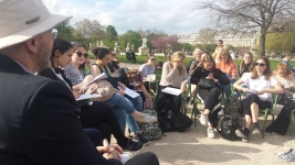 Paris-Take the classroom outside. Professor Dave Andress with St Catherines