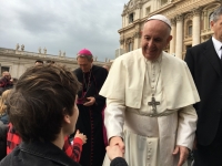 Rome-Dylan Stewart of Bohunt School meets his Holiness, the Pope